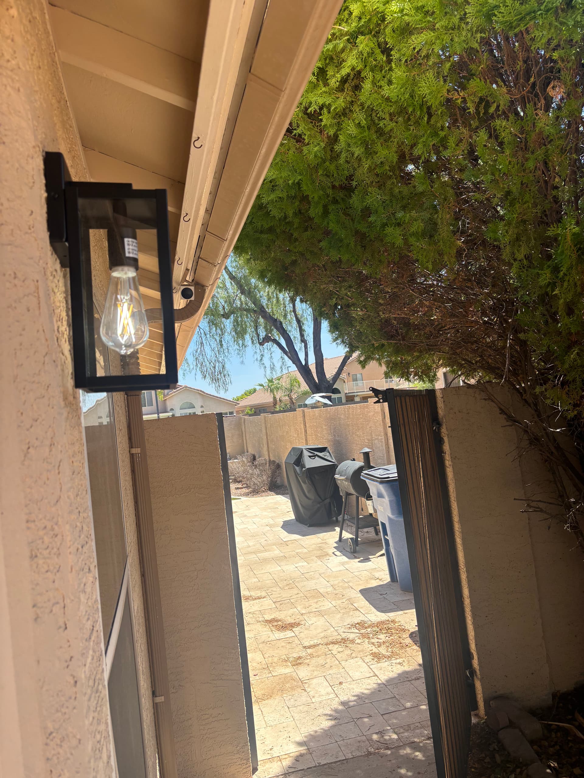 Gallery photos for Outdoor Fixture Install and GFI Upgrade for a Backyard Space: Image #1