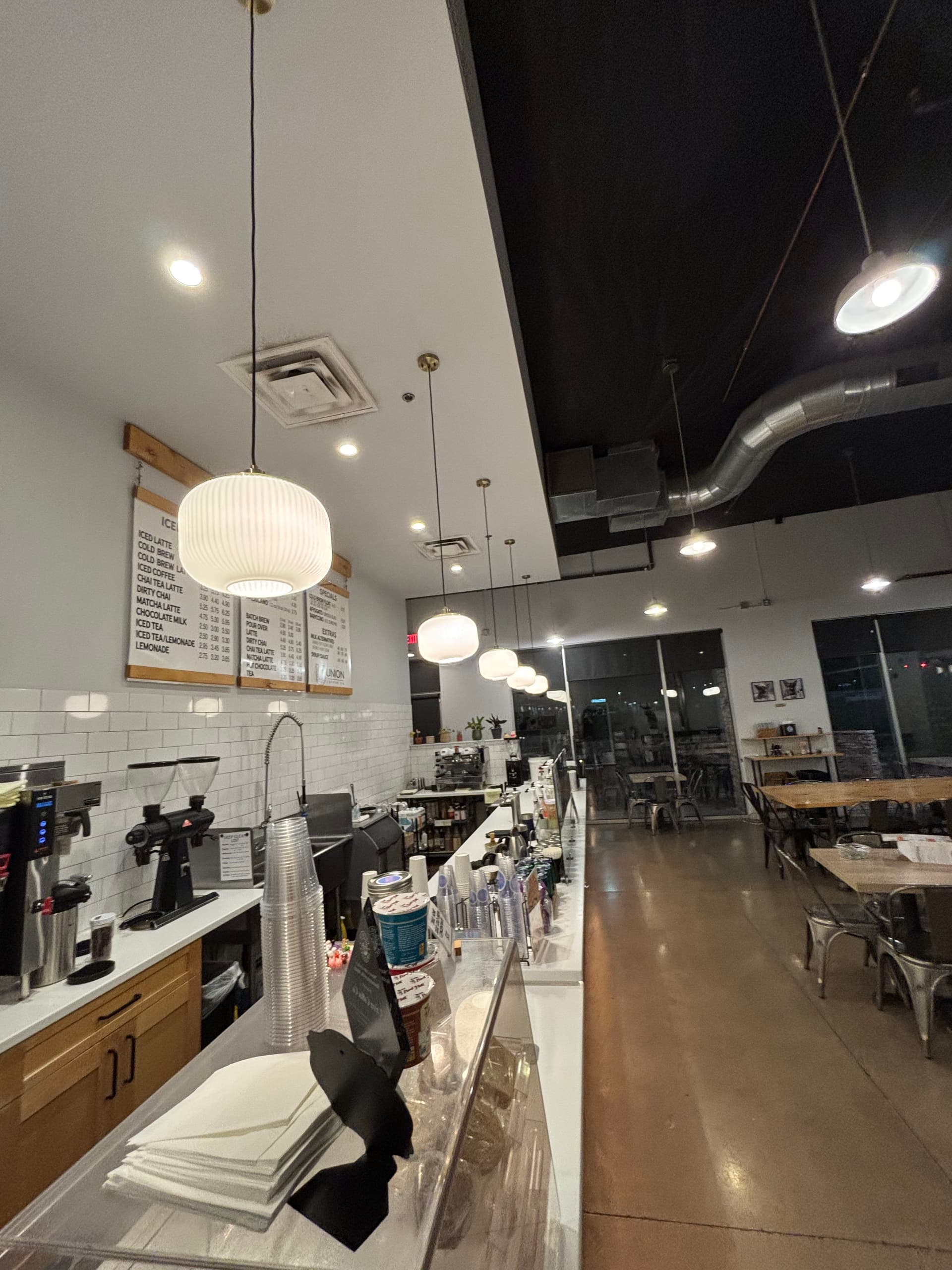 Gallery photos for 8 Fixtures and Under-Cabinet Strip Lighting Installed at a Local Coffee Shop: Image #1
