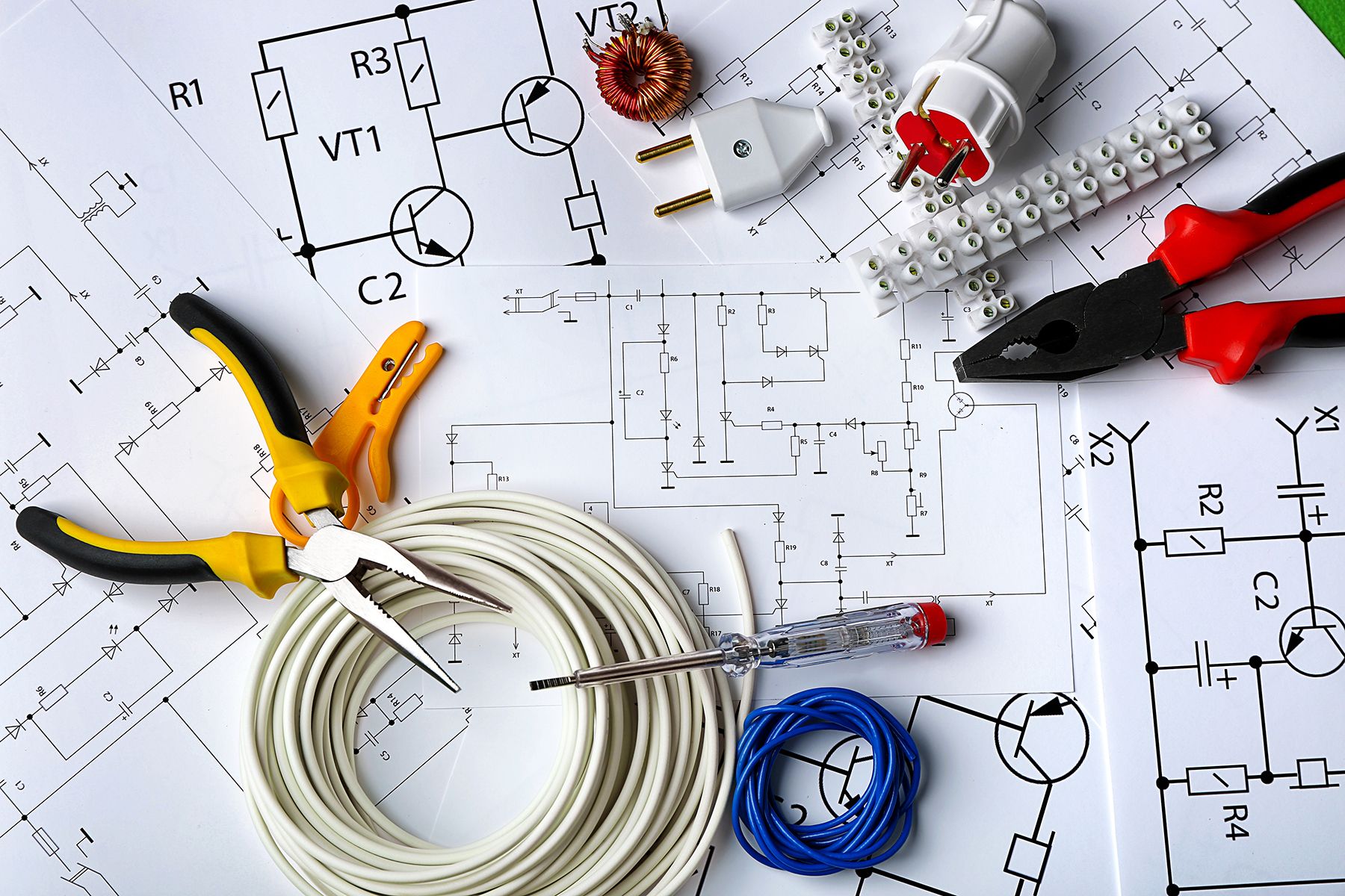blueprints for an electrical repair job
